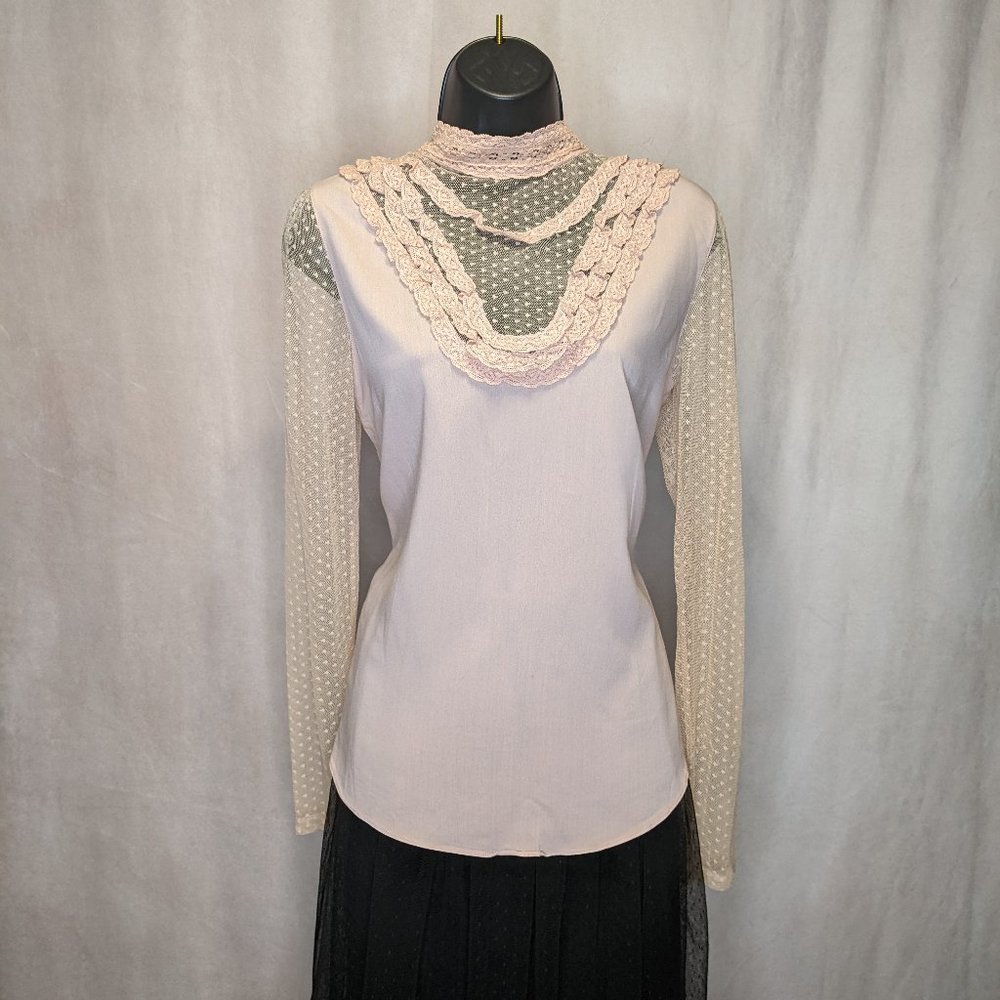 NWOT Blush and Nude lace Victorian top